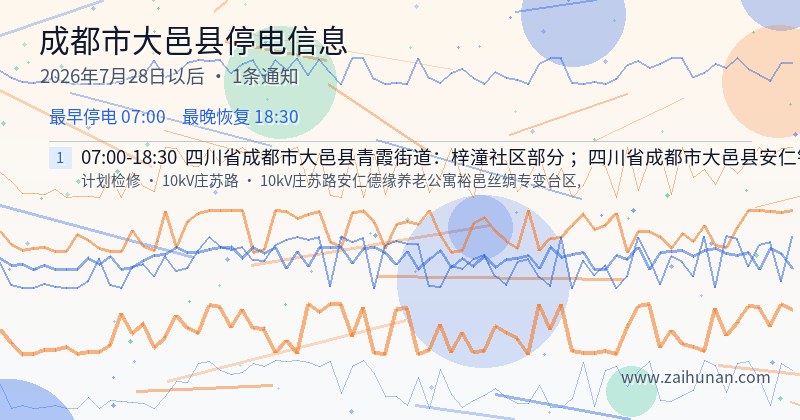 成都市大邑县停电通知