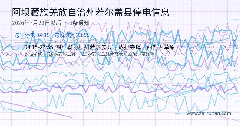 阿坝藏族羌族自治州若尔盖县停电通知