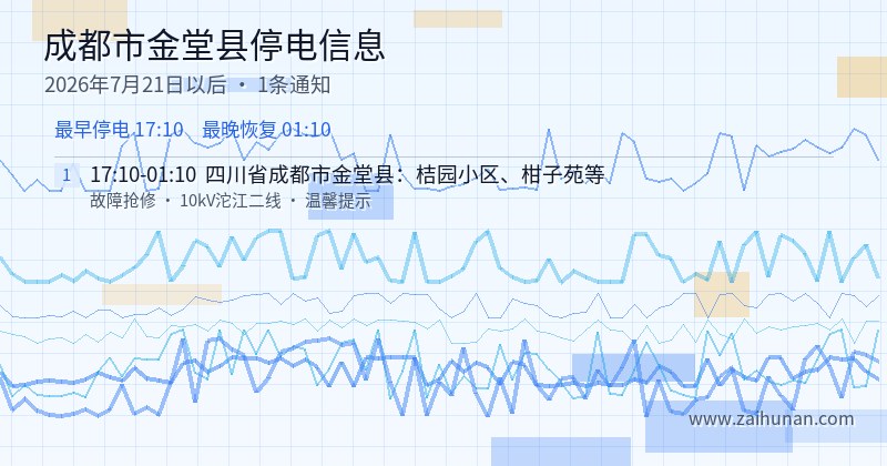 成都市金堂县停电通知