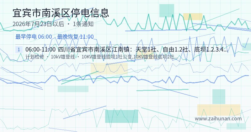 宜宾市南溪区停电通知