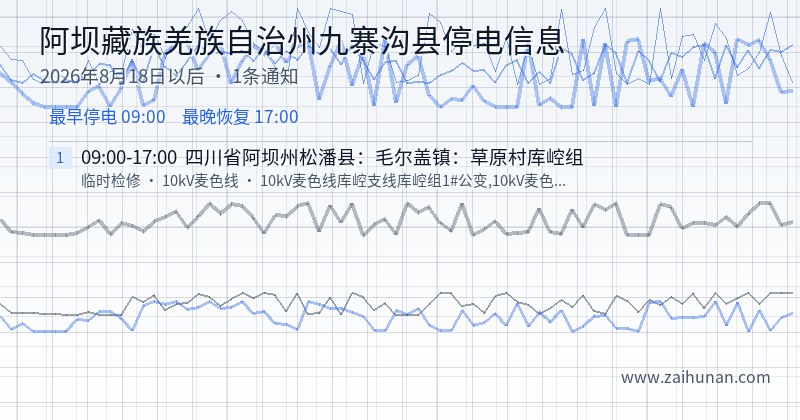 阿坝藏族羌族自治州九寨沟县停电通知