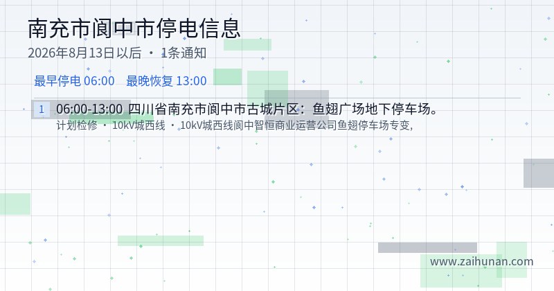 南充市阆中市停电通知