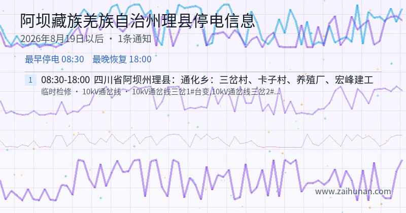 阿坝藏族羌族自治州理县停电通知