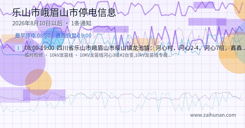 乐山市峨眉山市停电通知
