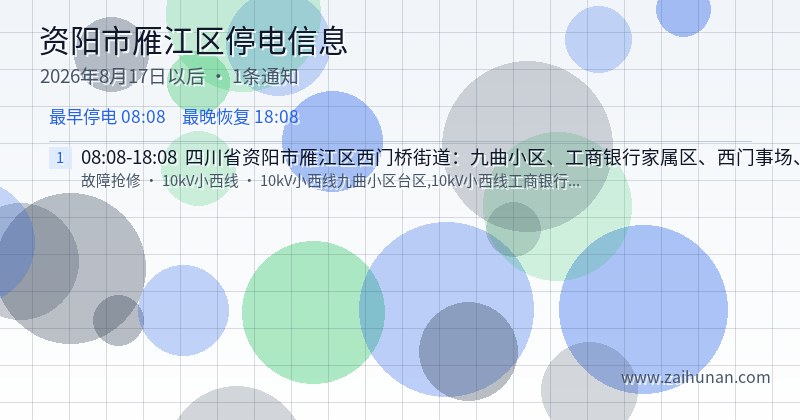 资阳市雁江区停电通知