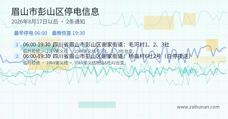 眉山市彭山区停电通知