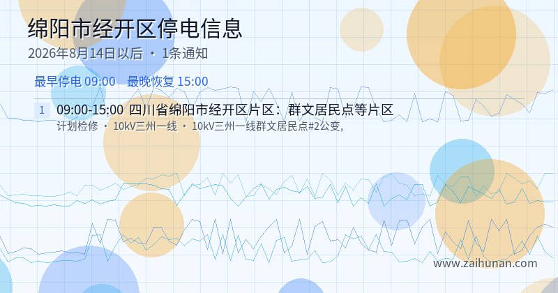 绵阳市经开区停电通知