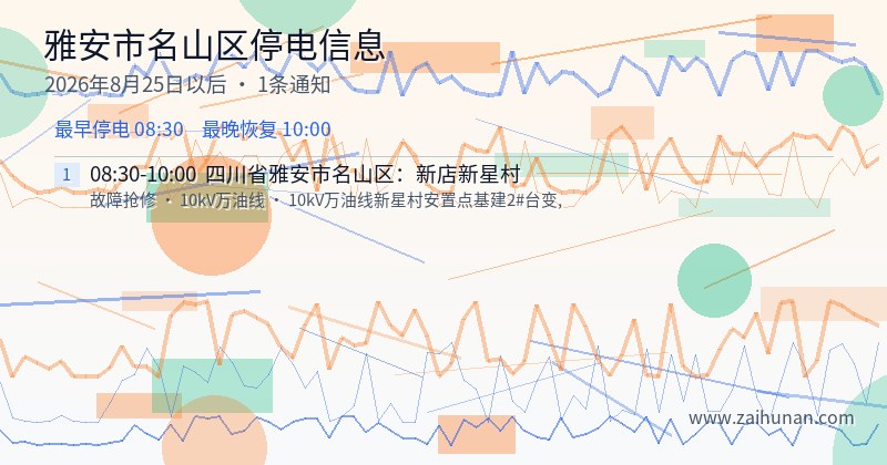 雅安市名山区停电通知