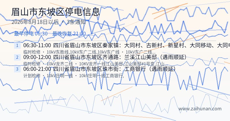 眉山市东坡区停电通知