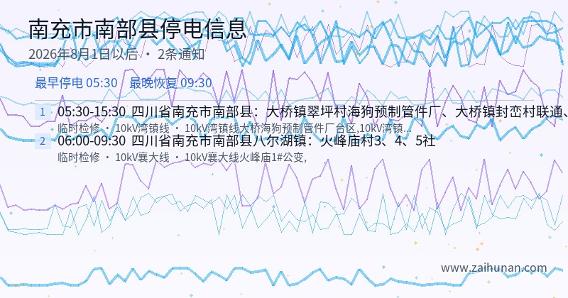 南充市南部县停电通知