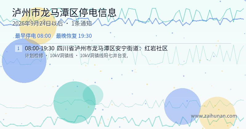 泸州市龙马潭区停电通知