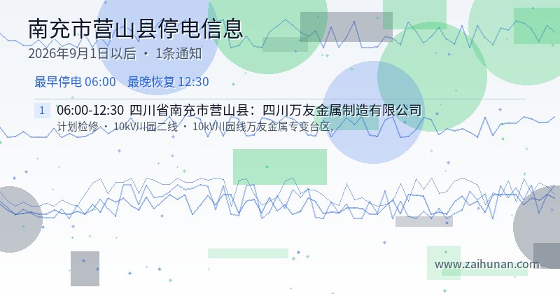 南充市营山县停电通知