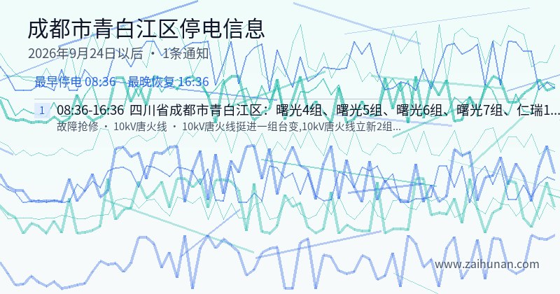 成都市青白江区停电通知