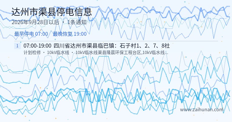 达州市渠县停电通知