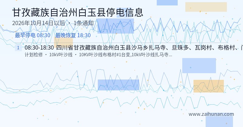 甘孜藏族自治州白玉县停电通知