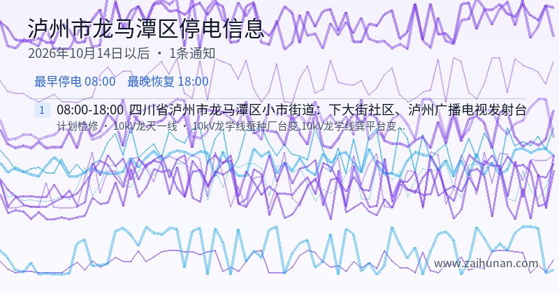 泸州市龙马潭区停电通知