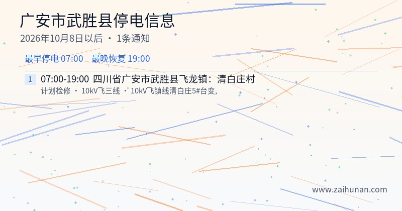 广安市武胜县停电通知
