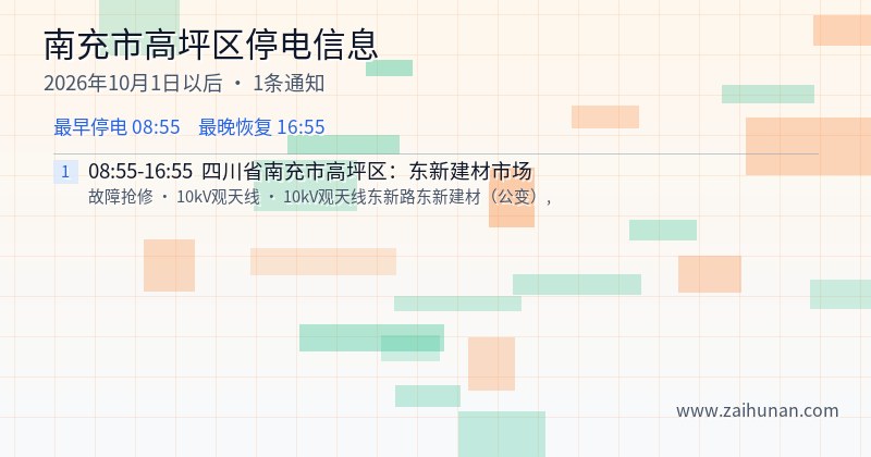 南充市高坪区停电通知