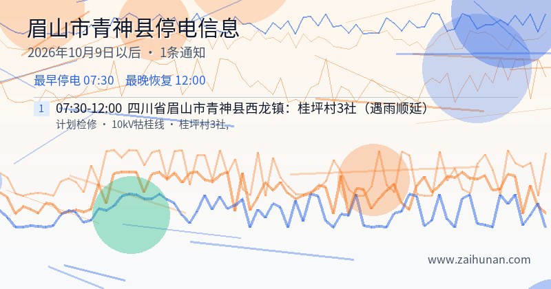 眉山市青神县停电通知